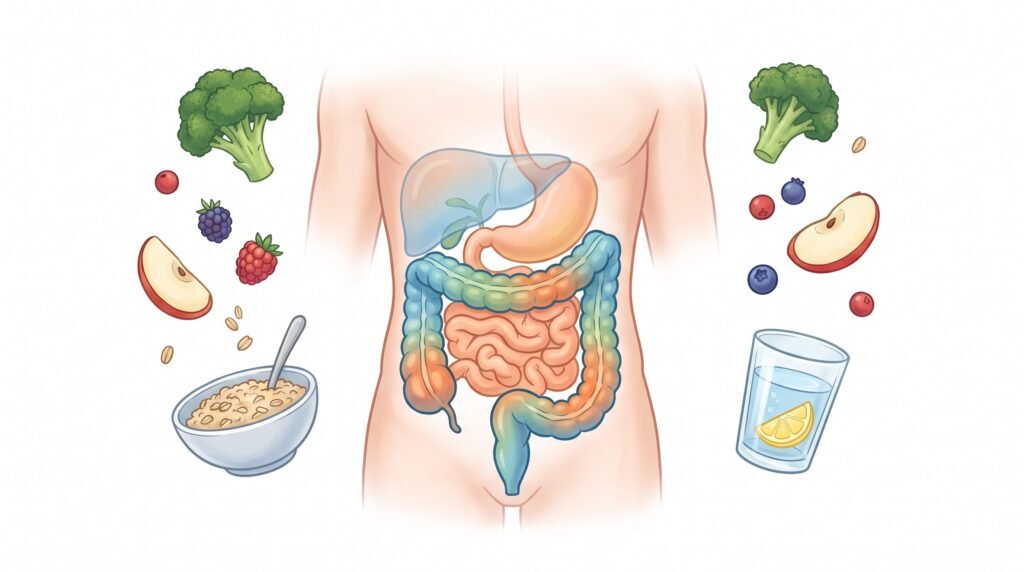 Colon cleansing and digestive health illustration