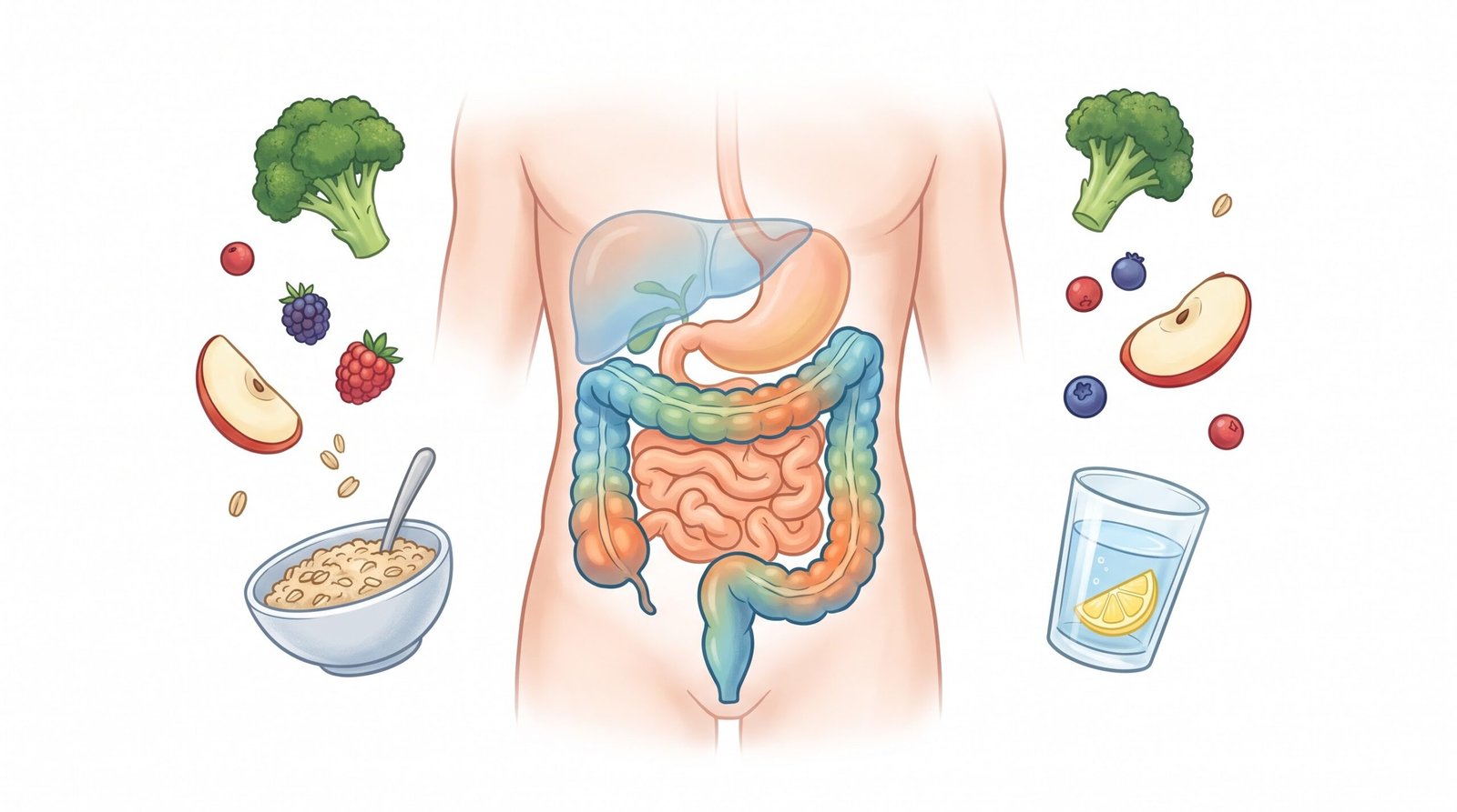 Colon cleansing and digestive health illustration
