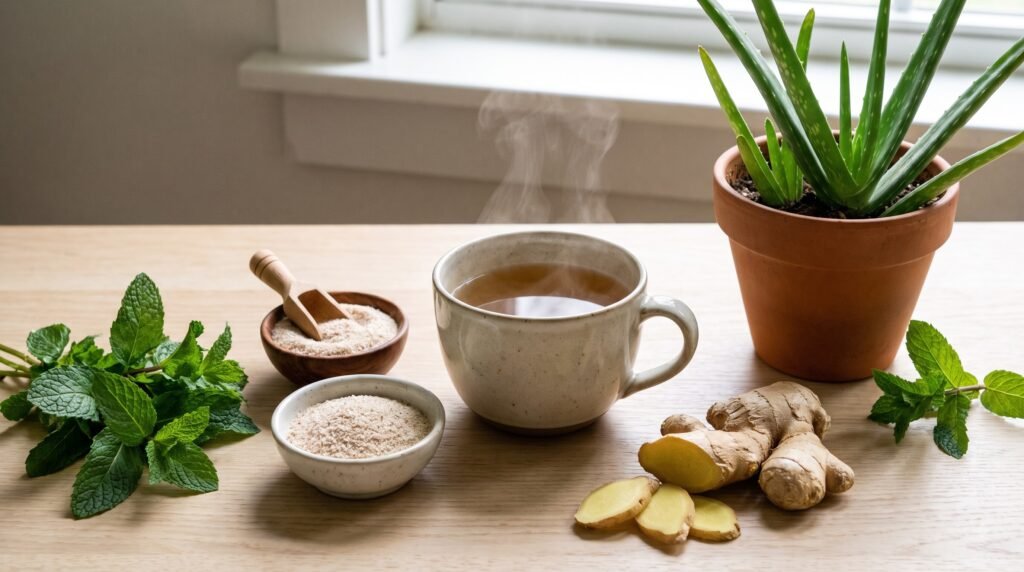 Herbs and herbal tea for digestive health