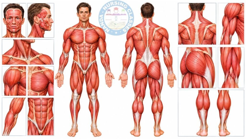 Important muscles of the human body