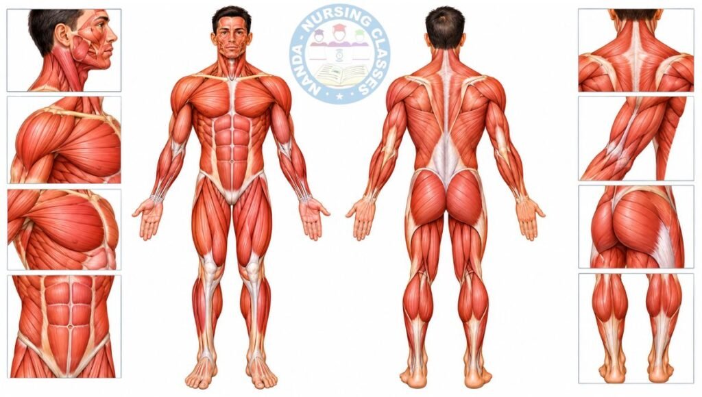 Major muscle groups of the human body