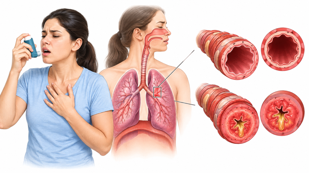 Nursing diagnosis for asthma showing airway obstruction