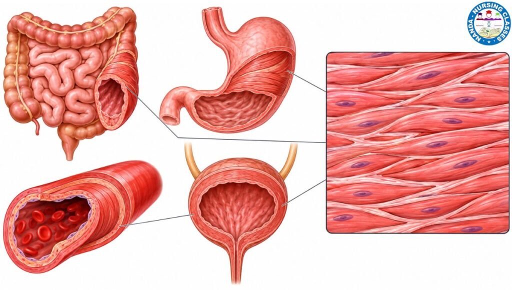 Smooth muscle in internal organs