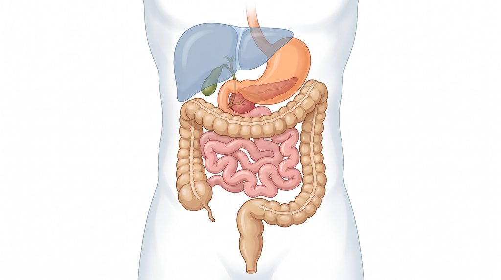 Human colon and large intestine illustration